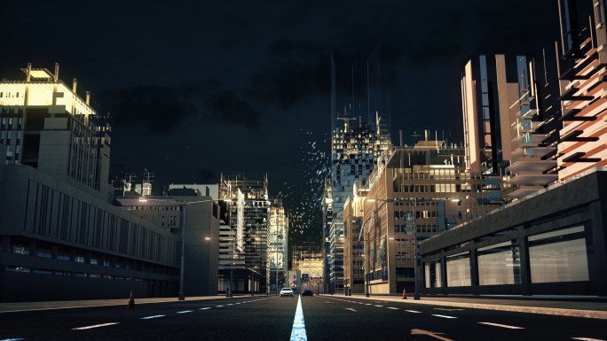 4K建筑生长城市生长三维动画