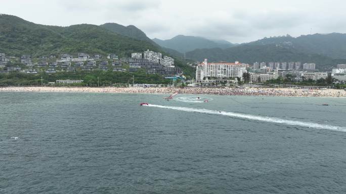 深圳盐田大梅沙滨海公园航拍  原始素材