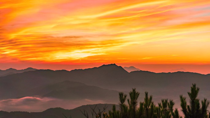 火烧云 火红的天空