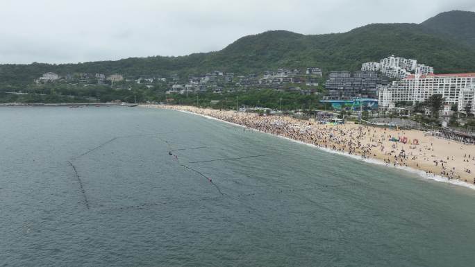 深圳盐田大梅沙滨海公园航拍 海滩