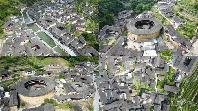 4K航拍 福建漳州南靖 客家土楼群