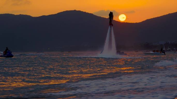 晚霞 大海 旅游 太阳 水上项目