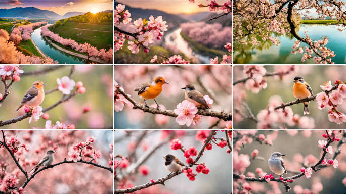 春天来了 春暖花开 鸟语花香 桃花节