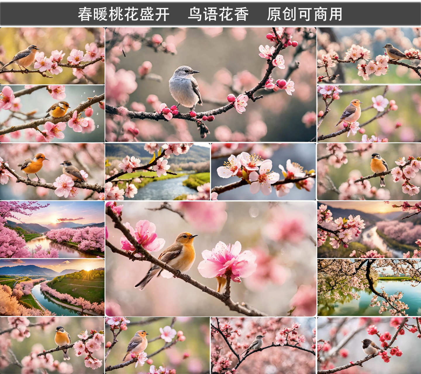 春天来了 春暖花开 鸟语花香 桃花节
