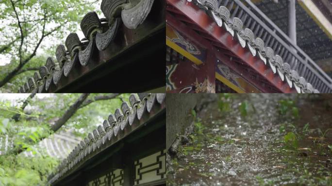 古建筑雨景