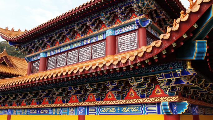 中国风古建筑阁楼航拍