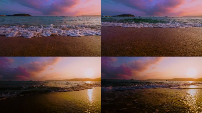 沙滩 海水 岸边 海边景色 夕阳