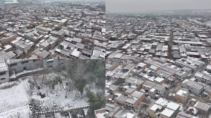 北方城市拆迁后留下的空房航拍