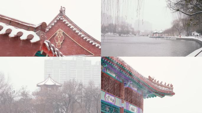 古建筑 雪景中国风 唯美雪景