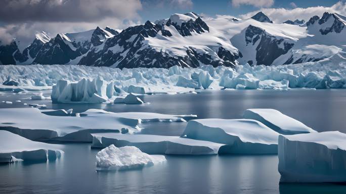 冰川浮冰融化全球变暖视频素材