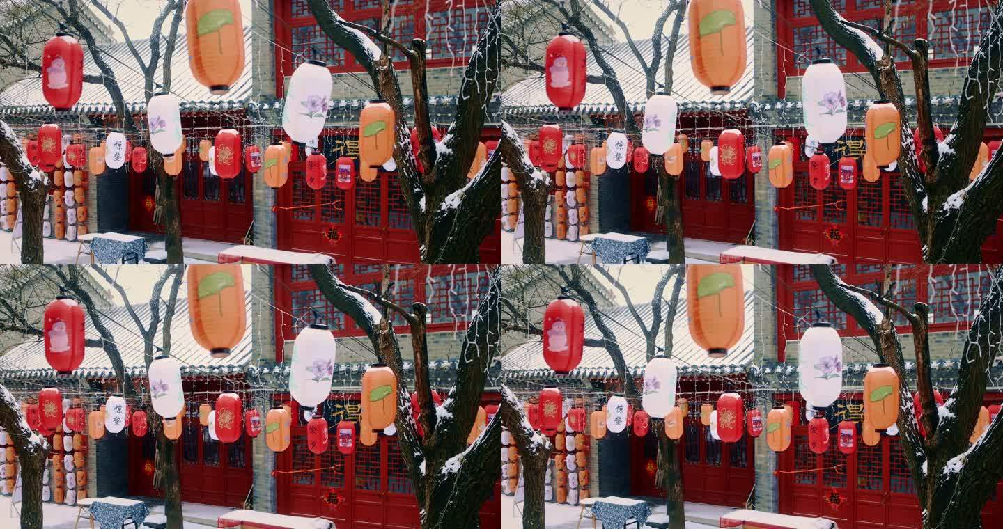 新年春节看花灯民俗文化传统集市