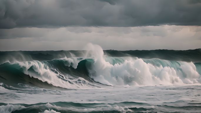 大海巨浪海浪翻滚