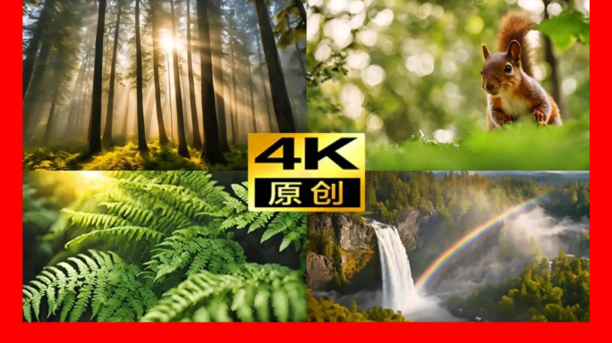 森林大自然航拍森林树林阳光云雾植物立夏