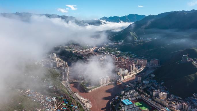 昌都延时素材 昌都云海   昌都航拍