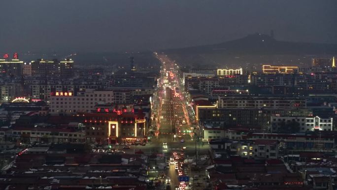 山西大同云州区夜景航拍