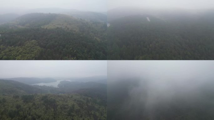 【4K】航拍烟雨濛濛中的南京溧水无想山