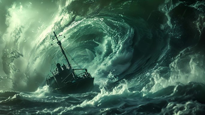 海上灾难 风暴 海上巨浪