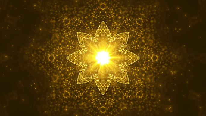 4K金色粒子特色花纹背景无缝循环