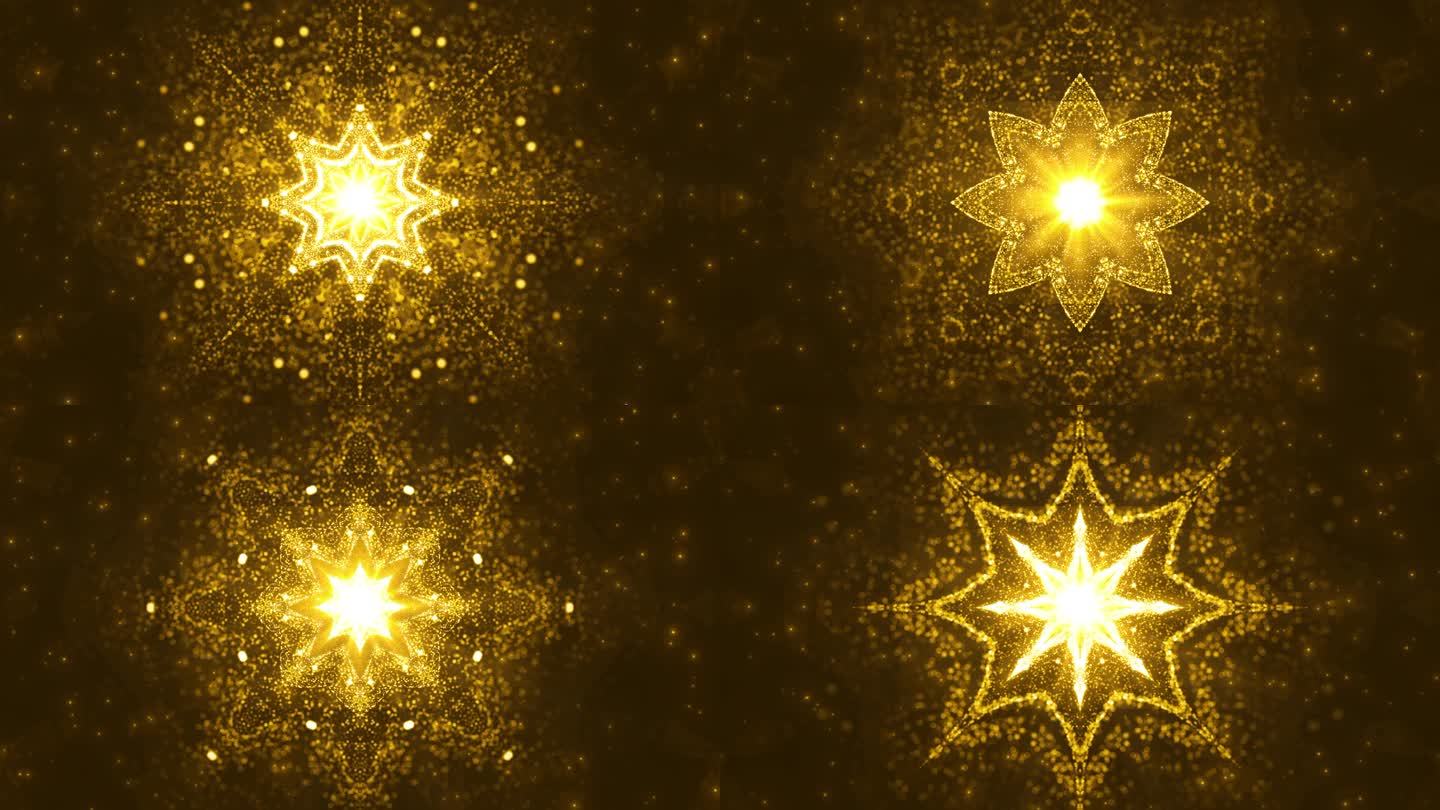 4K金色粒子特色花纹背景无缝循环