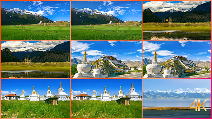 西藏人文自然风光 然乌湖纳木错 布达拉宫