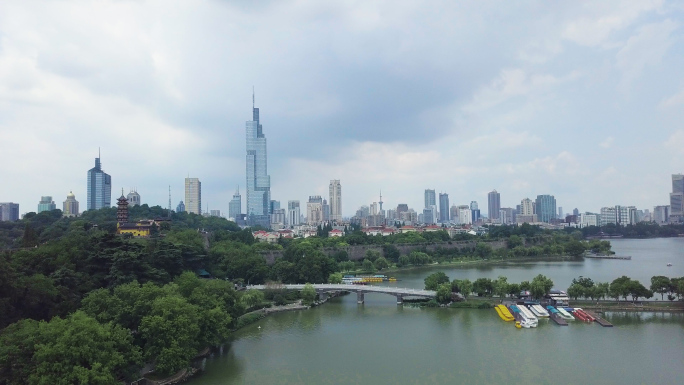 南京航拍玄武湖紫峰台城合集