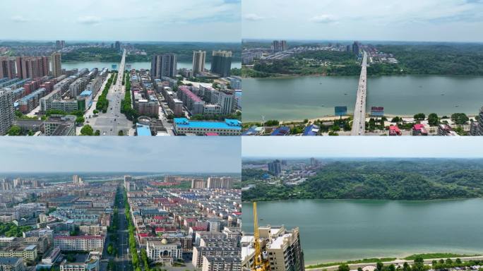 4K航拍衡阳衡南县县城风景