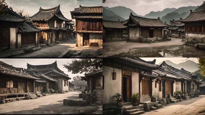 古代中国村庄动画特效素材