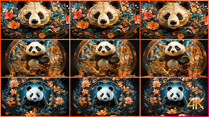 合集 可爱熊猫的图案 国宝大熊猫艺术造型