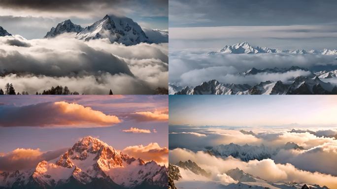 山雪山山峰山脉意境风景