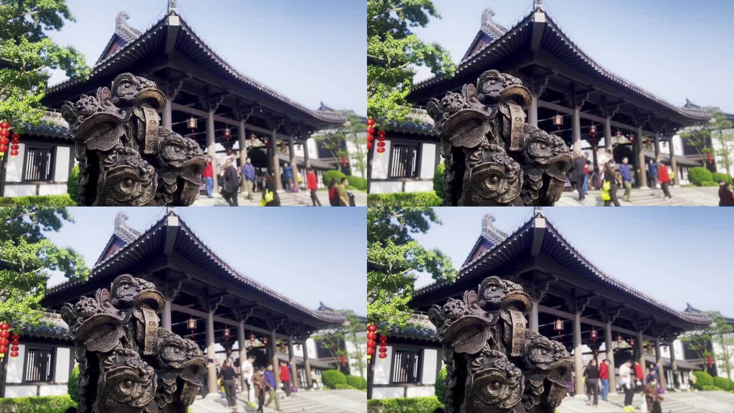 艺术狮子铜像国泰民安广州文化馆