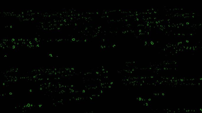 4k横向漂浮的数字粒子