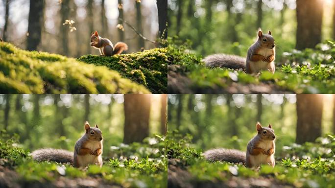 森林里一只可爱的小松鼠
