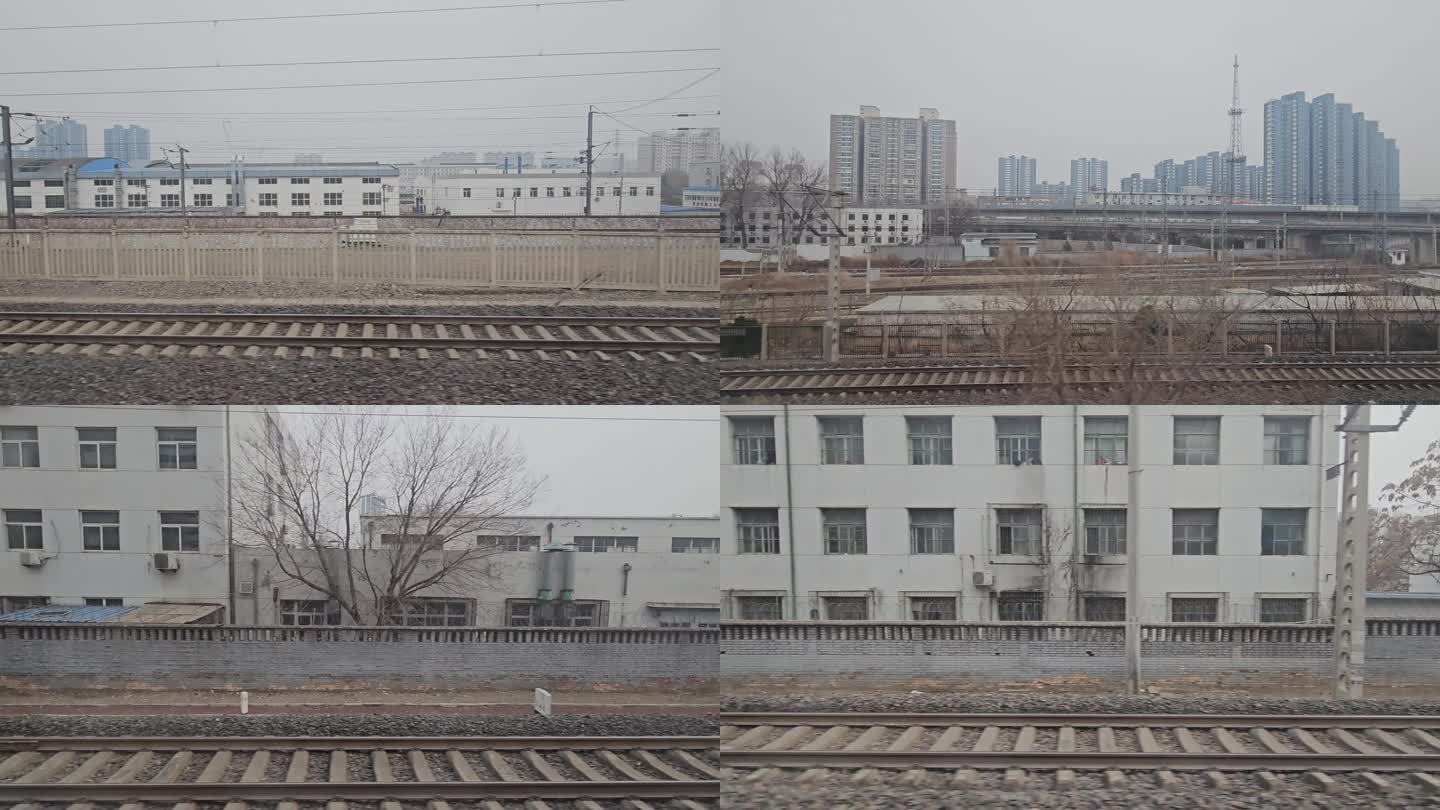 冬日火车窗外     火车-动车背景素材
