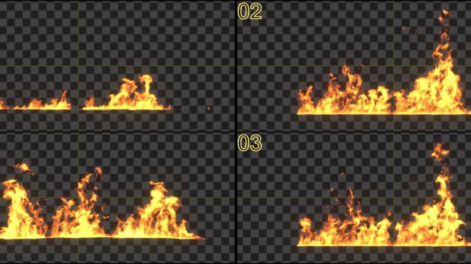 4款写实火焰素材【带通道】【10秒】