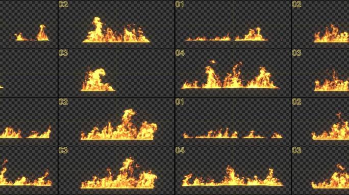 4款写实火焰素材【带通道】【10秒】