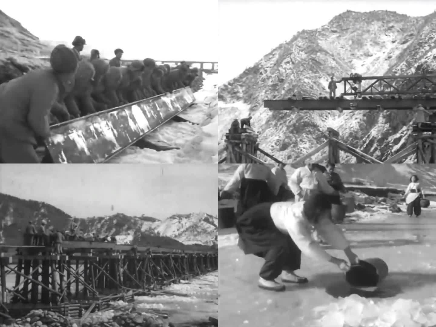 抗美援朝志愿军铁路运输桥梁运输线影像