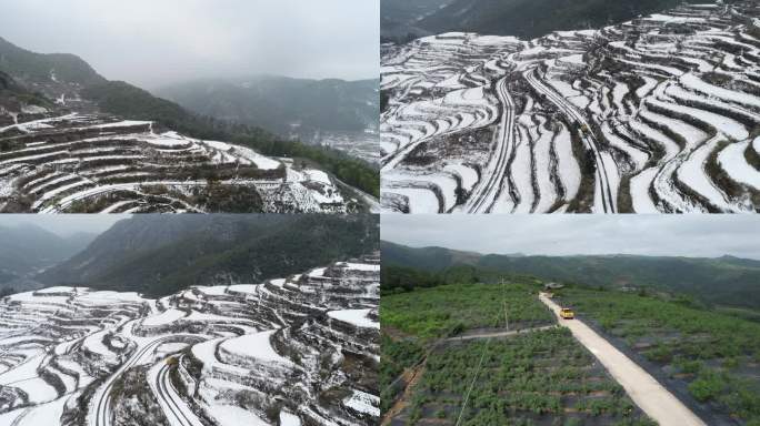 电网工程车在野外雪地行驶