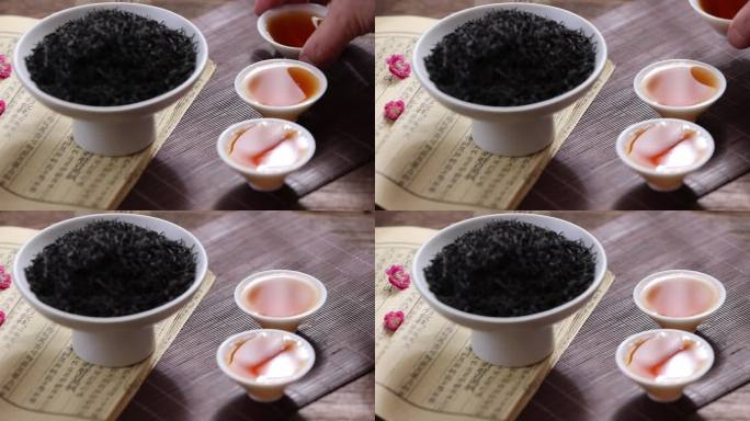 高品质茶叶展示红茶冲茶倒茶喝茶