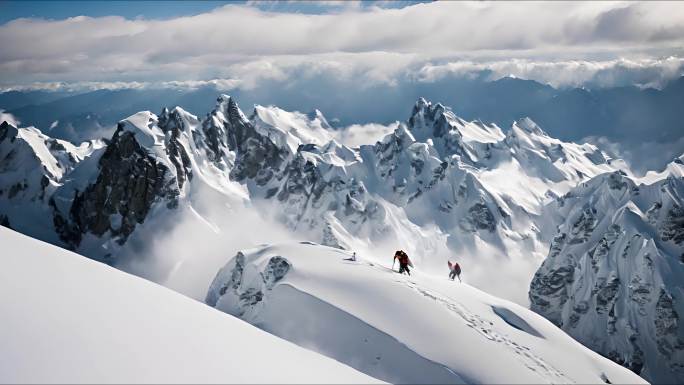 攀登雪山 团队爬山