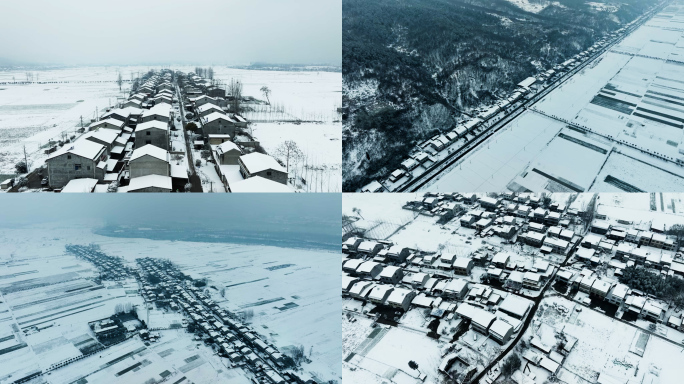 农村田野雪景