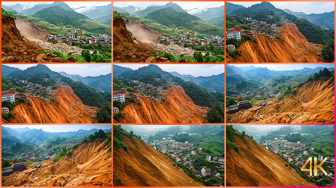 合集 自然灾害之山体滑坡 道路塌方 地震