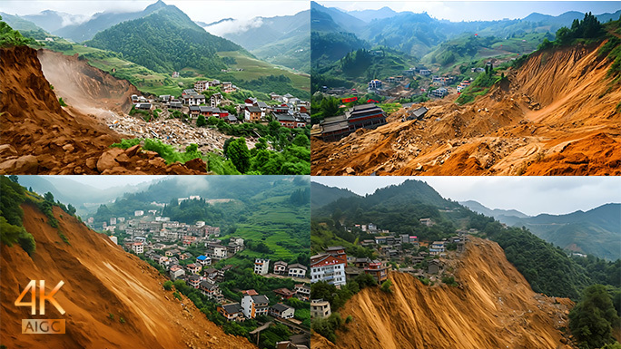 合集 自然灾害之山体滑坡 道路塌方 地震