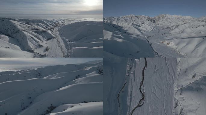 雪地雪山村落