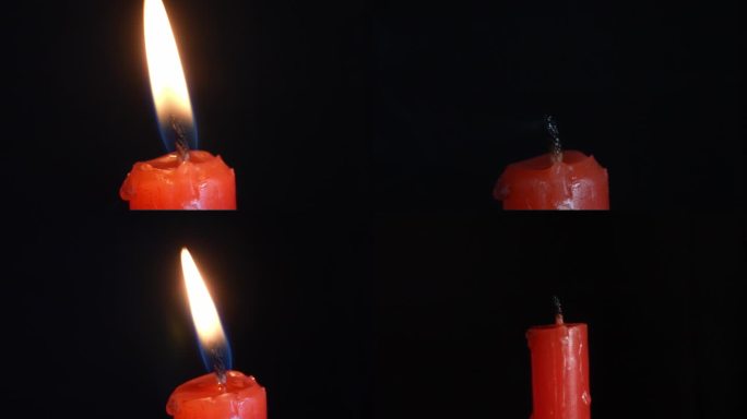 红色蜡烛 烛光 红色圆形蜡烛