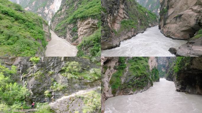 航拍金沙江虎跳峡峡谷美景