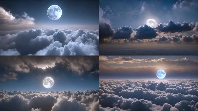 云层之上的月色 云端之上的月亮