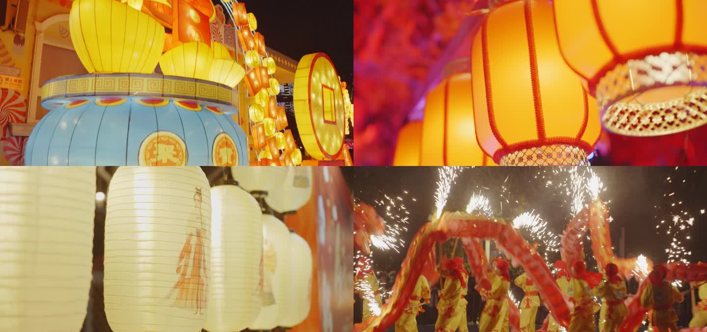 北京春节灯会过年氛围夜晚灯笼
