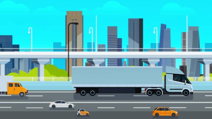 MG动画城市汽车行驶无缝循环动态背景宽屏