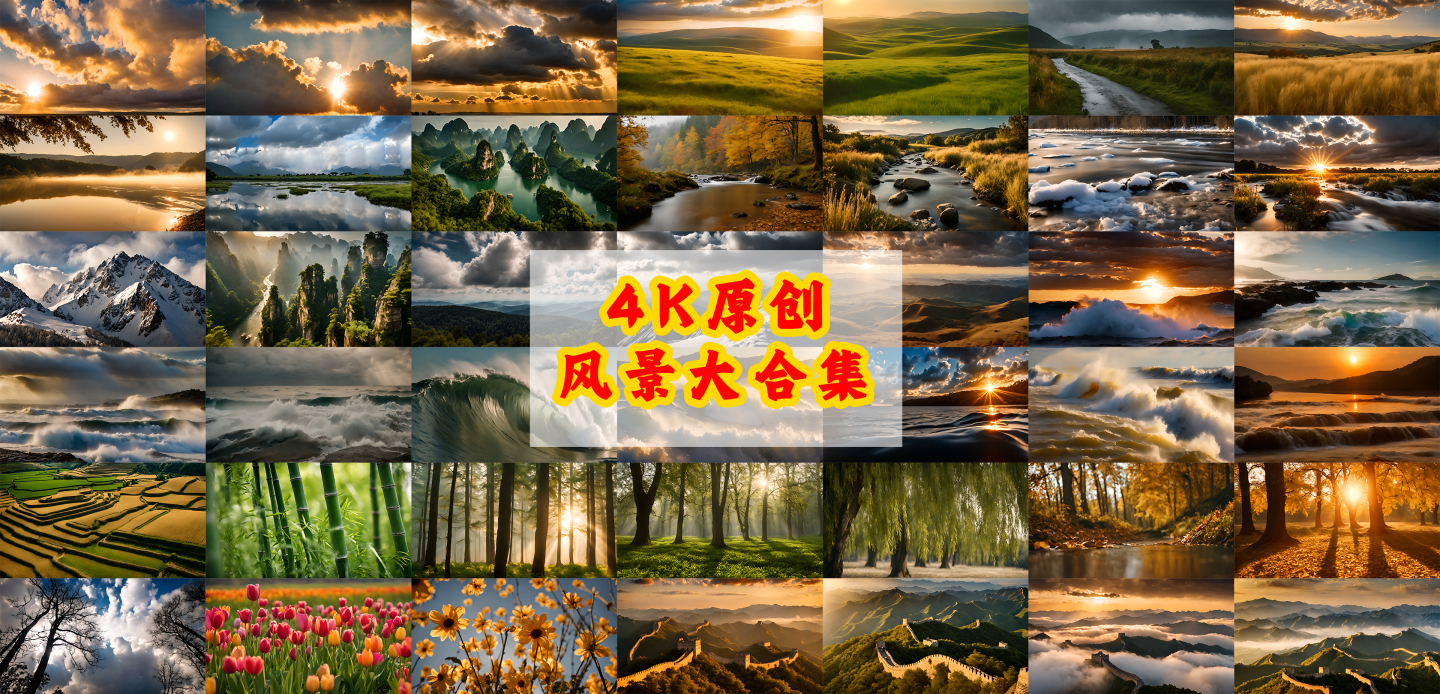 【4K】大美中国壮美河山风景空镜大合集