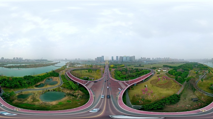 南充市航拍 上中坝大桥 12k VR视频